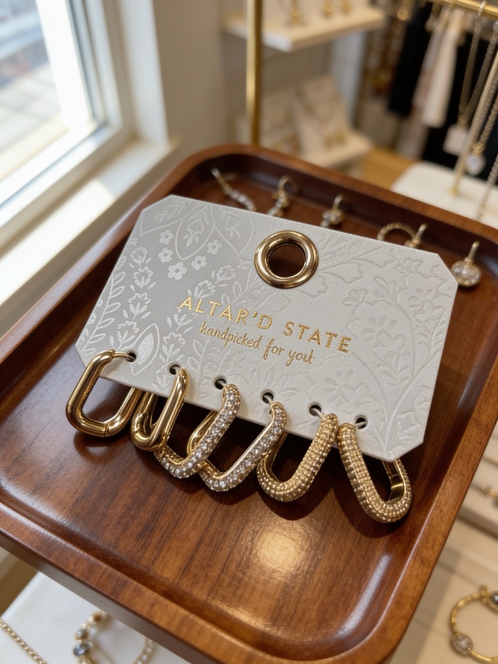 Altar'd State Gold Mixed Hoop Earring Set